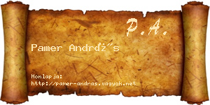 Pamer András névjegykártya